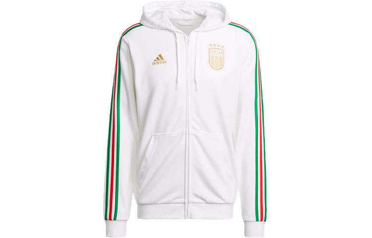 Adidas Adidas Italy Dna Full Zip Hoodie Jackets & Coats Men's White