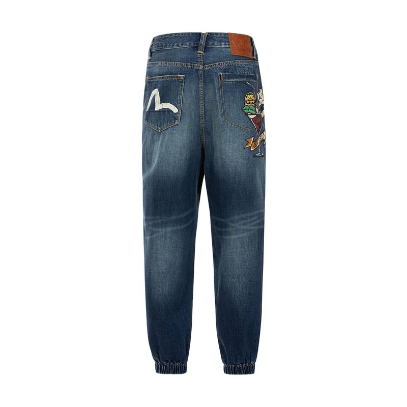 EVISU EVISU Jeans Men's Denim Blue Moderate Cuffed Pants