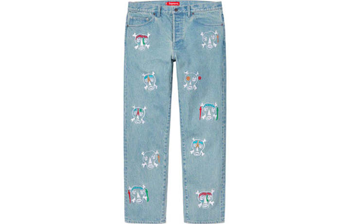 Supreme Supreme Clayton Patterson Skulls Embroidered Regular Jean