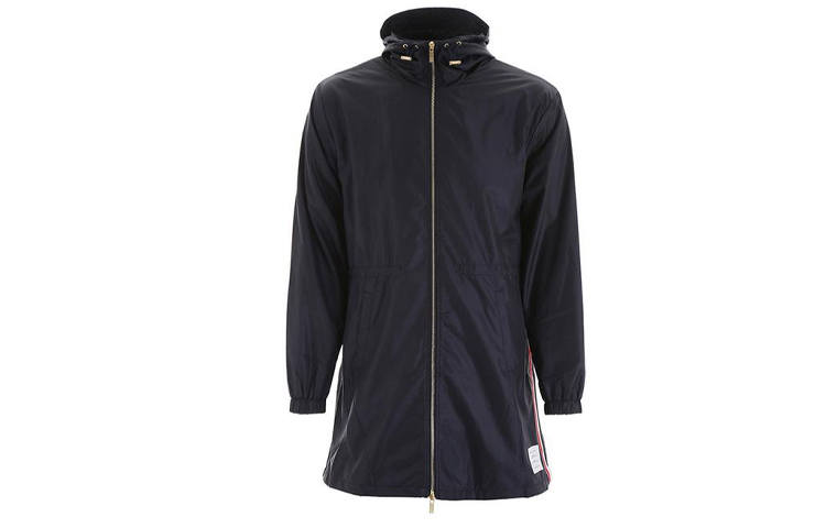 THOM BROWNE THOM BROWNE Parka Coats Men's Blue Hooded Moderate