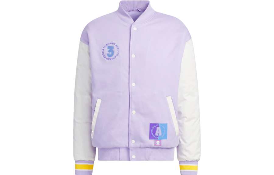 Adidas Neo Baseball Jerseys Unisex Light Purple Baseball Collar Moderate Straight Fit