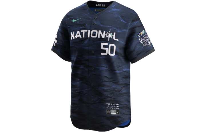 Nike Nike Baseball Jerseys Men's Blue Baseball Collar Moderate Straight Fit
