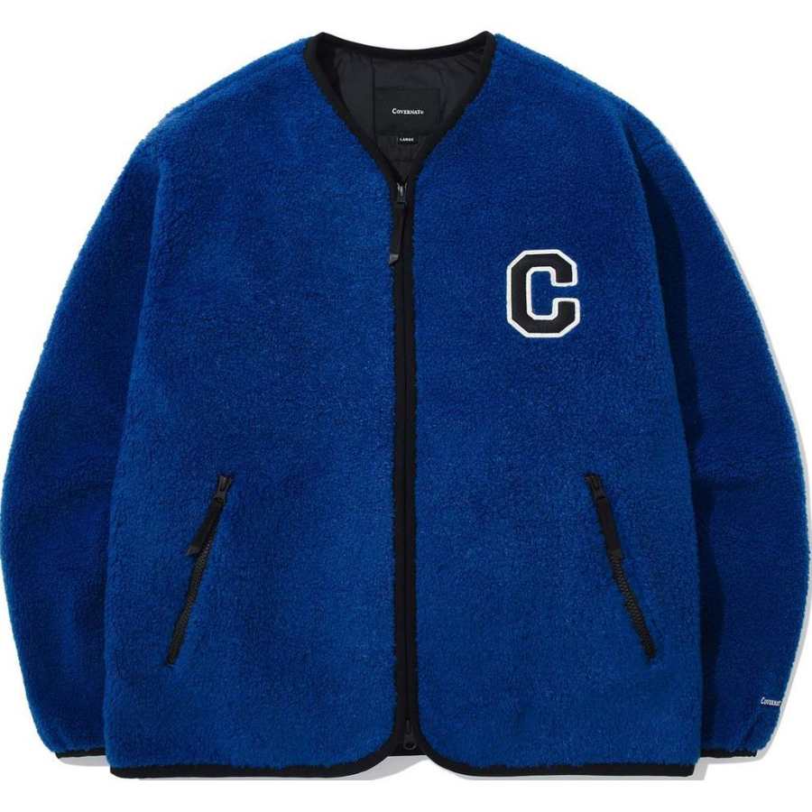 COVERNAT FW24 Velvet feel Coat Unisex Royal Blue