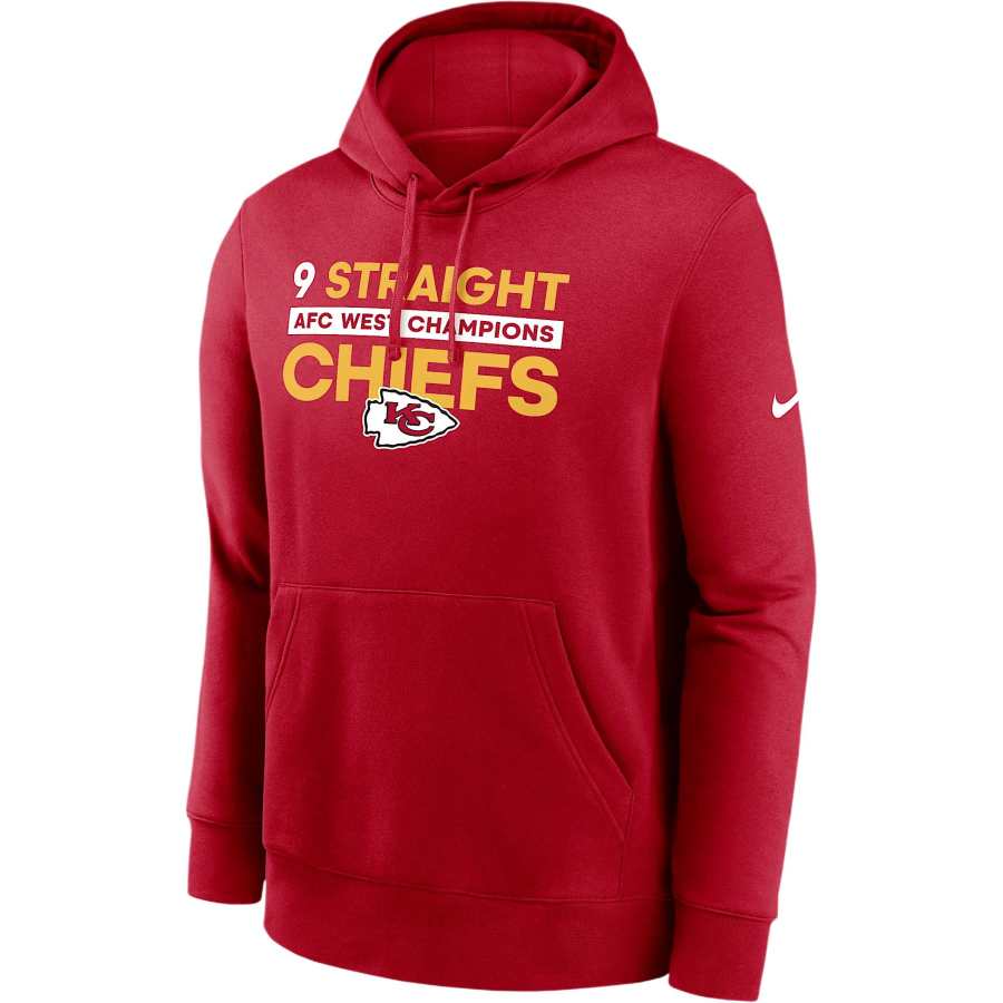 Nike Nike Kansas City Chiefs 9 Straight Afc West Champions Club Men's Nike Nfl Pullover Hoodie