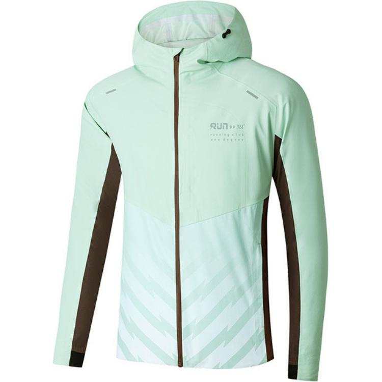 361° x XIAOLIUYA,LIANMINGKUAN Windproof Windbreaker Jacket Men's Mint/Dark Brown Coffee