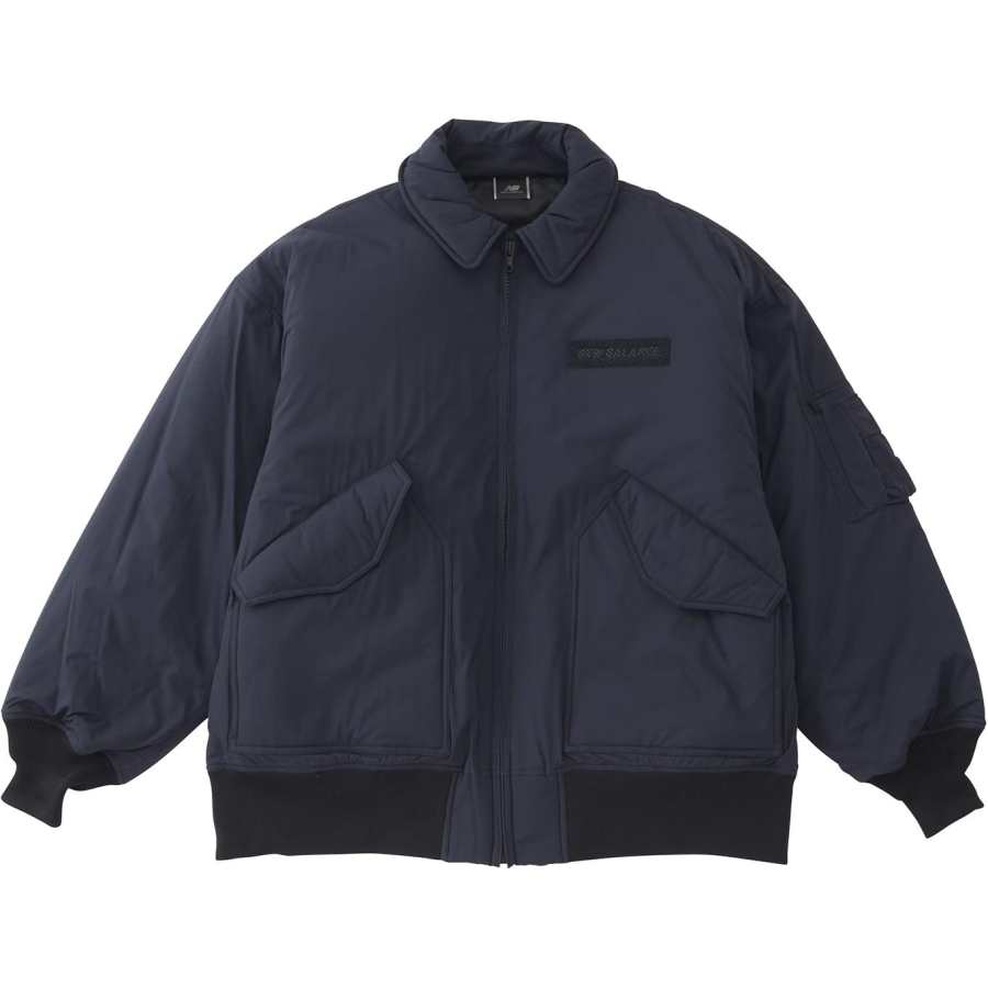 New Balance New Balance Jackets Men's Marine Blue Lapel Moderate Workwear
