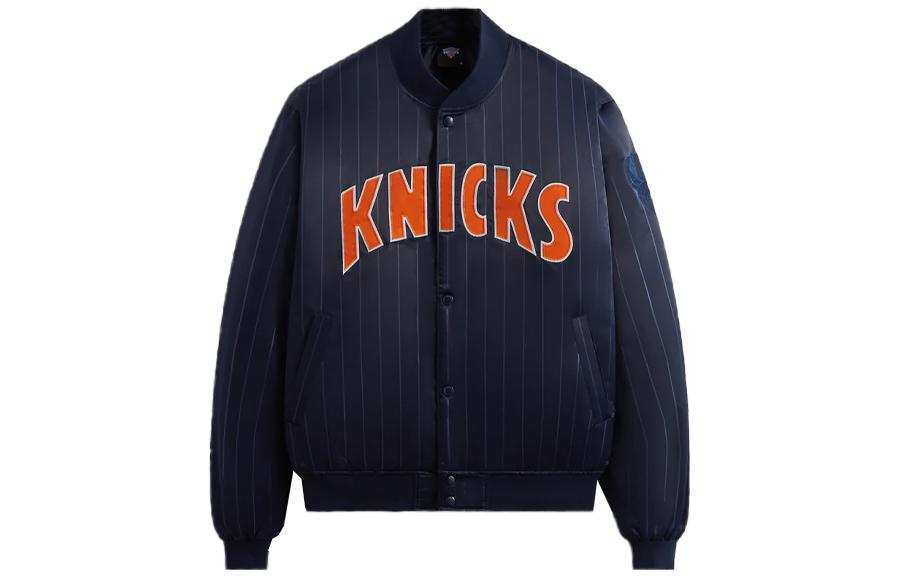 KITH KITH New York Knicks Pinstripe Satin Bomber Jacket