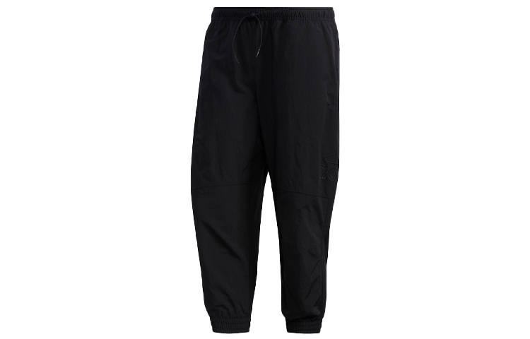 Adidas Adidas Qi White Stone Co Branded Model Knitted Sweatpants Men's Black Moderate Straight Fit Pants