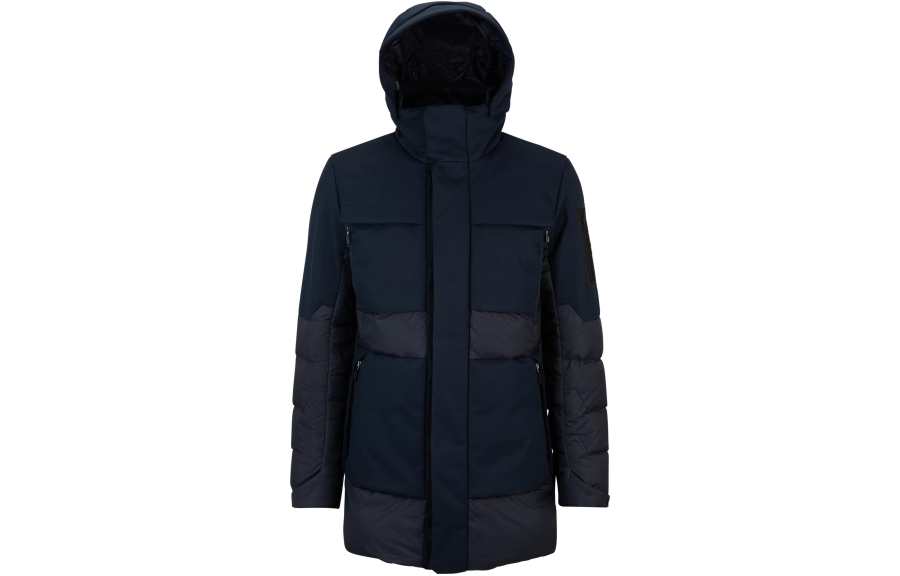 HUGO BOSS Mixed Material Down Jacket With Detachable Hood Jackets & Coats Men's Dark Blue