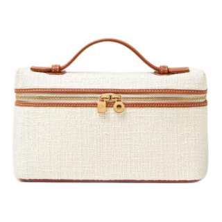 Loro Piana ExtraPocket Cotton With Calfskin Crossbody Handbag Women's Nougat & Burnt & Sun Gold