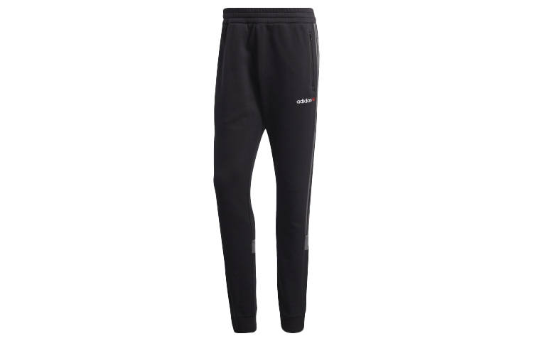 Adidas Originals Knitted Sweatpants Men's Black Moderate Cuffed Pants