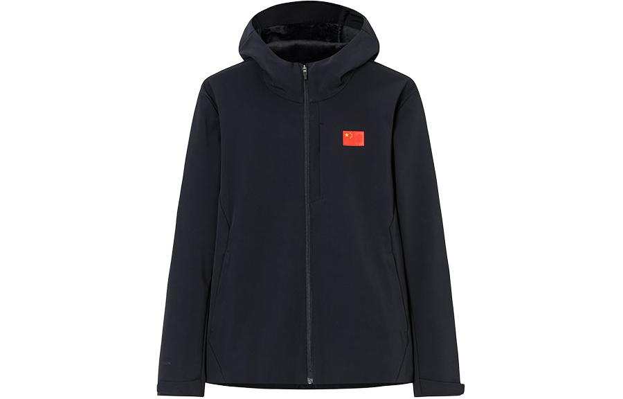 Anta Champion All Weather Collection, Solid Color Zippers Hooded Fleece Lined Woven Jackets & Coats Men's Basic Black