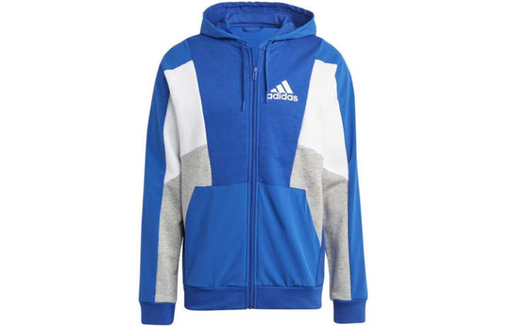 Adidas Adidas Essentials Colorblock Full Zip Hoodie Jackets & Coats Men's Blue