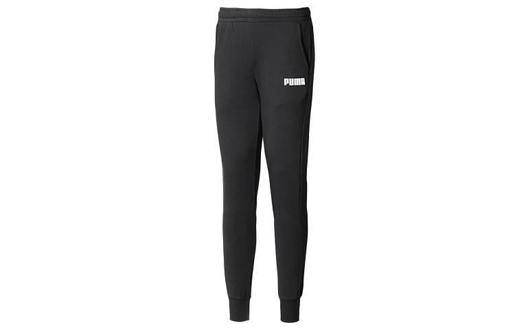 PUMA ESSENTIALS Knitted Sweatpants Men's Black Moderate Cuffed Pants