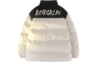 BISEGRLIN Puffer Jackets Unisex Stand Collar Thickened Padded Puffer Jacket