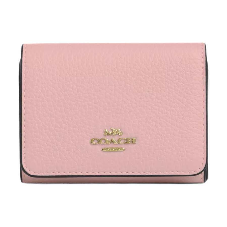 COACH Coated Canvas Wallet Women's Gold & Pink