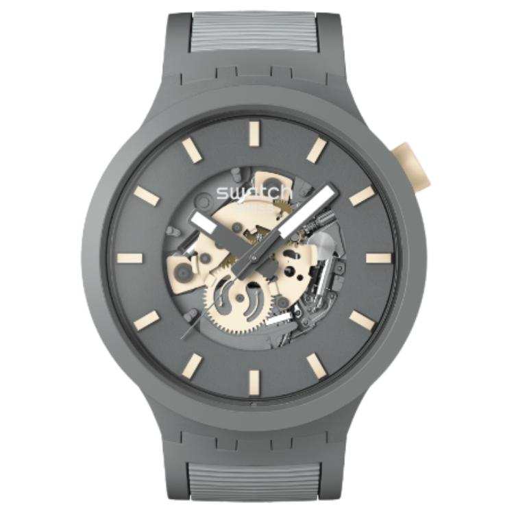 SWATCH Quartz Movement 30m Waterproof Men's Watches Watch 47mm Skeleton Dial Bio Based Material Watch Case
