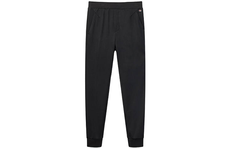 FILA Knitted Sweatpants Men's Black Moderate Cuffed Pants