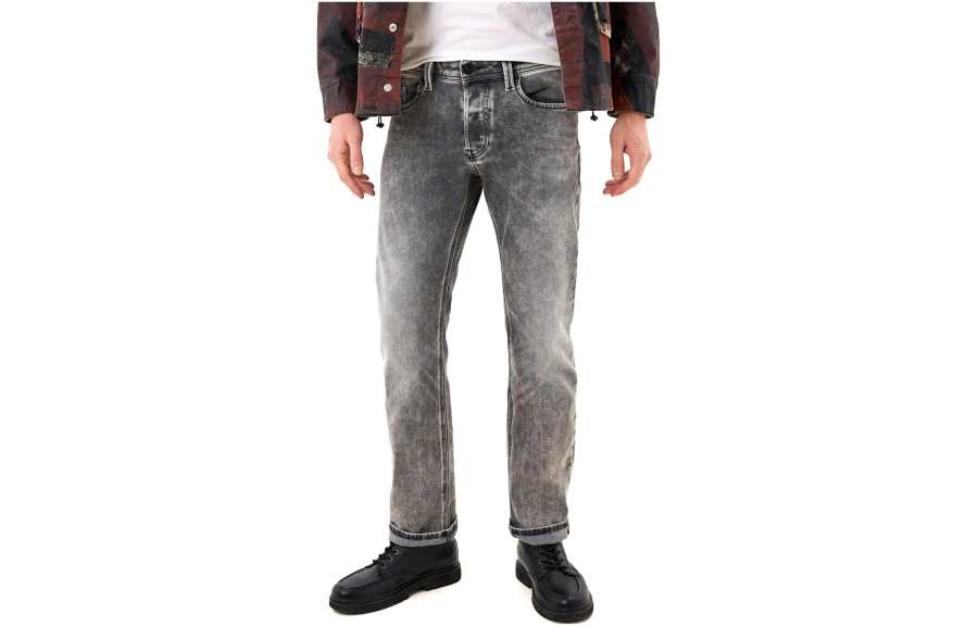DIESEL Jeans Men's Gray Moderate Straight Fit Pants