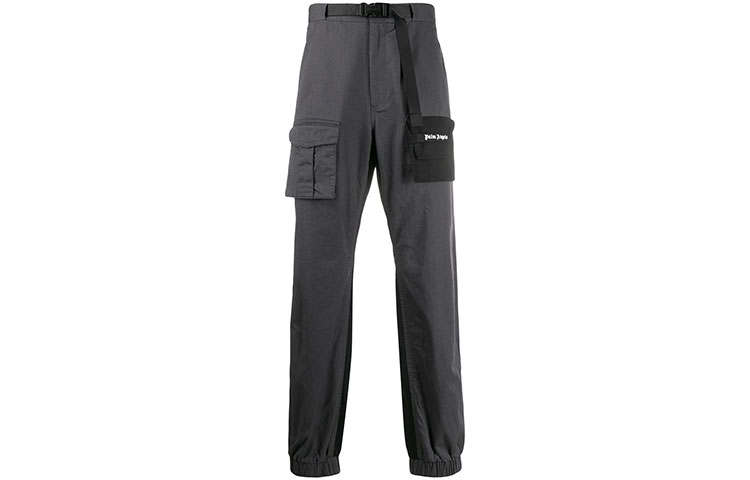PALM ANGELS Cargo Pants Men's Dark Gray Thickened