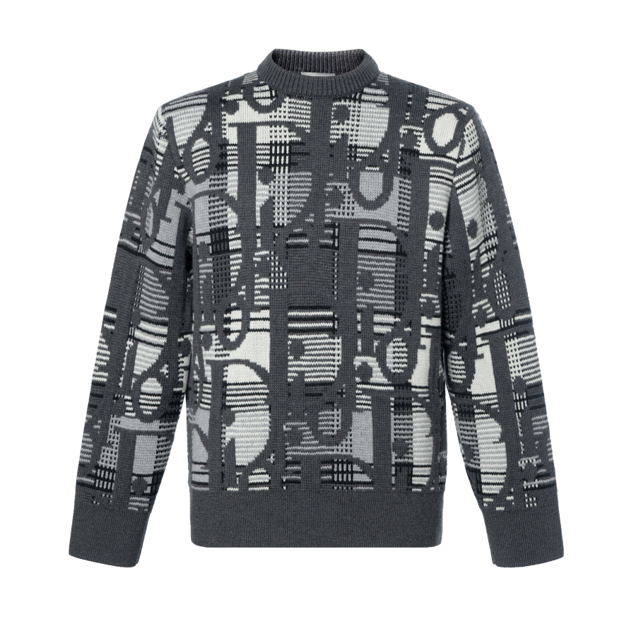 DIOR Quarterly New Products Sweaters Men's Gray Crew Neck Moderate