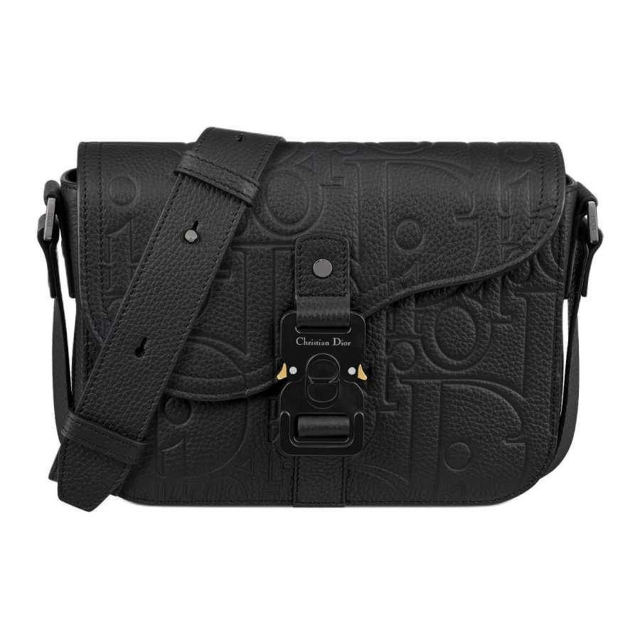 DIOR Grained Calfskin Crossbody Bags Small Women's Black