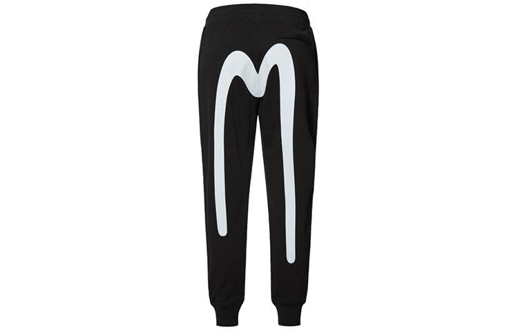 EVISU EVISU Knitted Sweatpants Men's Black Moderate Cuffed Pants