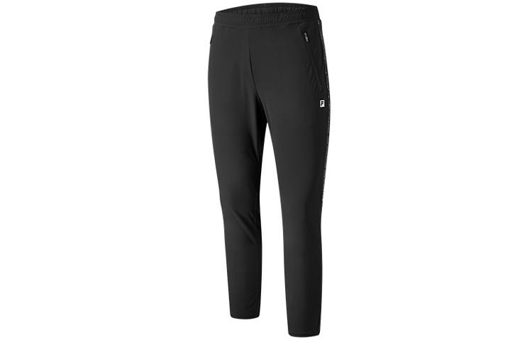 FILA Knitted Sweatpants Men's Black Moderate Tapered Pants