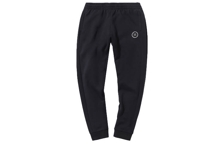 Li-Ning Li Ning Wade Collection, Loose Fit Casual Running Elastic Cuff Fleece Lined Knitted Sweatpants Men's Black