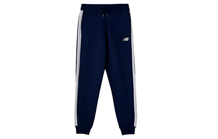 New Balance New Balance Fall Fleece Lined Running Casual Pants Knitted Sweatpants Men's Navy Blue