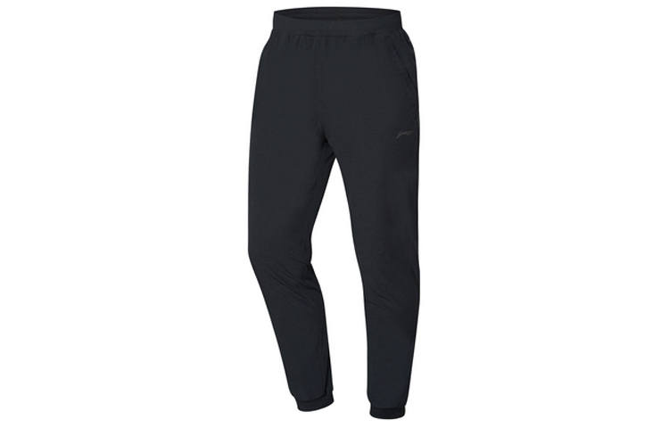 Li-Ning Li Ning Knitted Sweatpants Men's Black Moderate Cuffed Pants