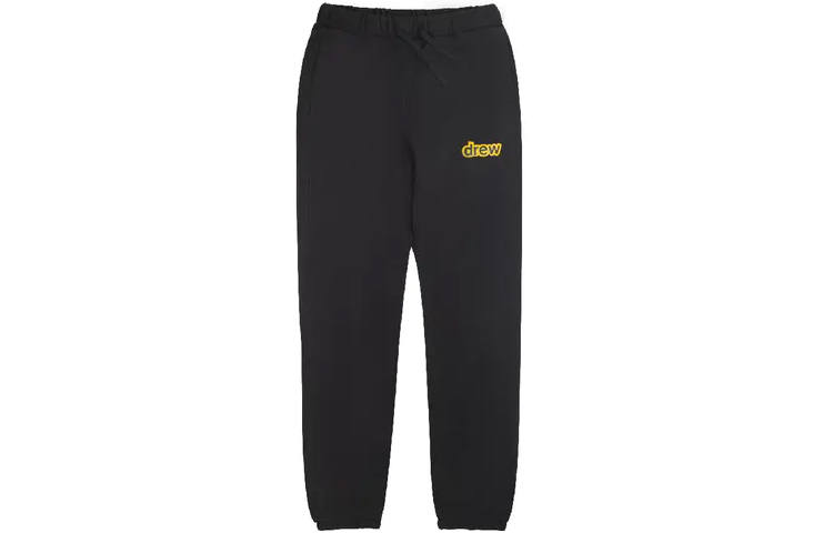 Drew house Letter Logo Series Knitted Sweatpants Unisex Black Moderate Cuffed Pants