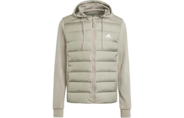Adidas Adidas Essentials Hybrid Down Hooded Jacket Jackets & Coats Men's Gray Green
