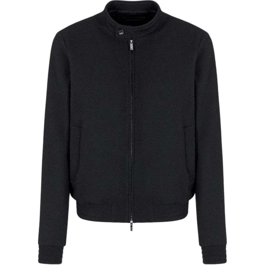Emporio Armani Blouson in 3D-effect jersey-wool blend stretch knit
