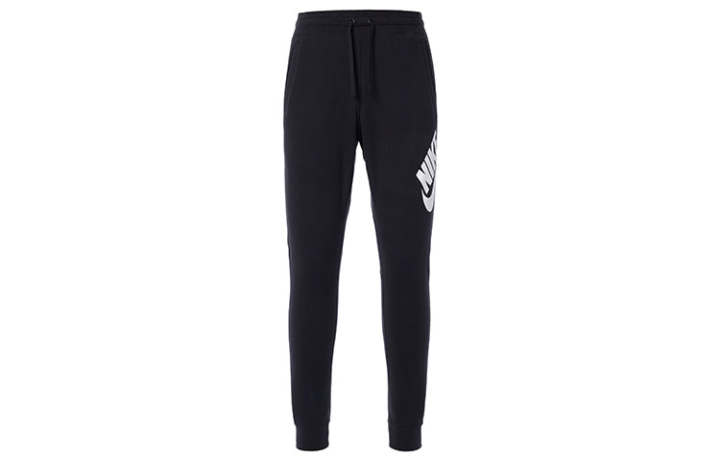 Nike Nike Fleece Lined Elastic Cuff Casual Knitted Sweatpants Men's Black
