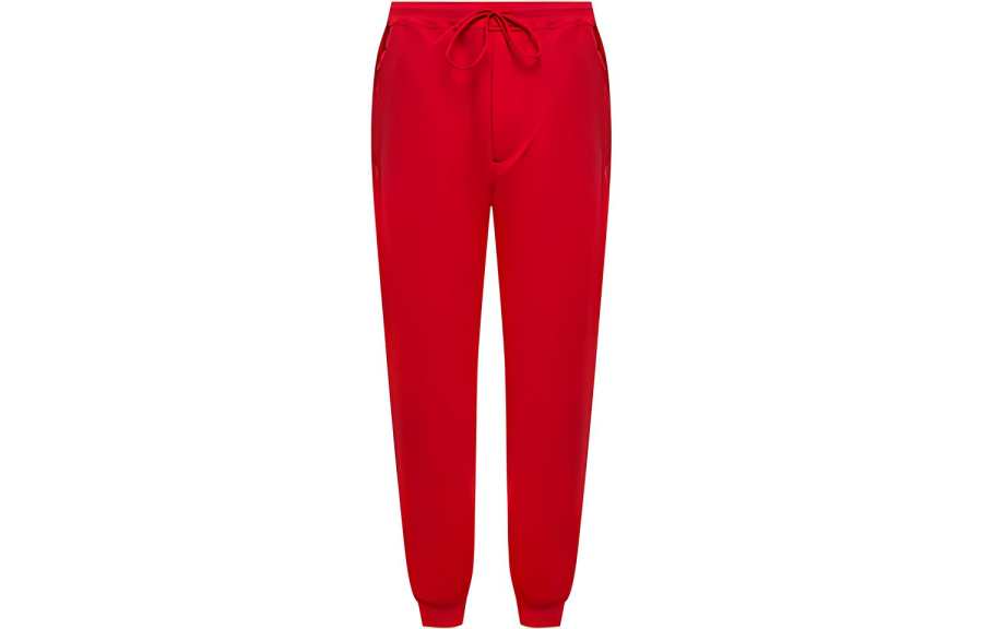 Y-3 Y 3 Knitted Sweatpants Men's Red Moderate Cuffed Pants