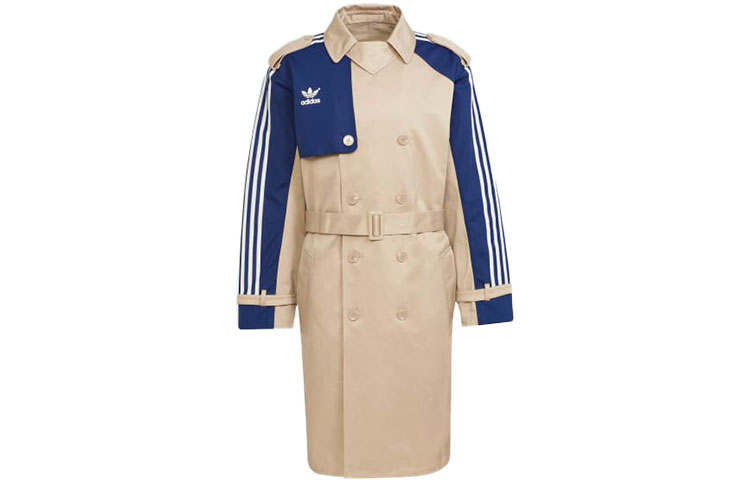 Adidas Originals Trench Coats Men's Khaki Lapel Moderate