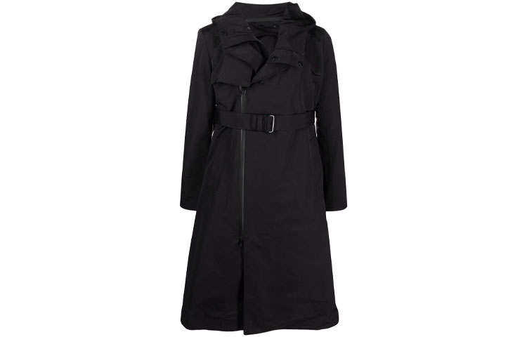 Y-3 Y 3 Trench Coats Men's Black Hooded Moderate