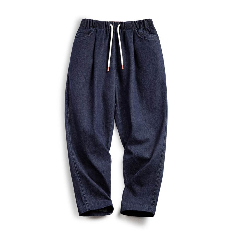 MADEN Jeans Men's Dark Blue Moderate Straight Fit Pants