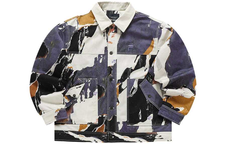 FILA FUSION Puffer Jacket Men's Beige Blue Purple