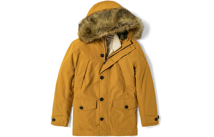Timberland Parka Coats Men's Wheat Hooded Thickened And Fleece Lined