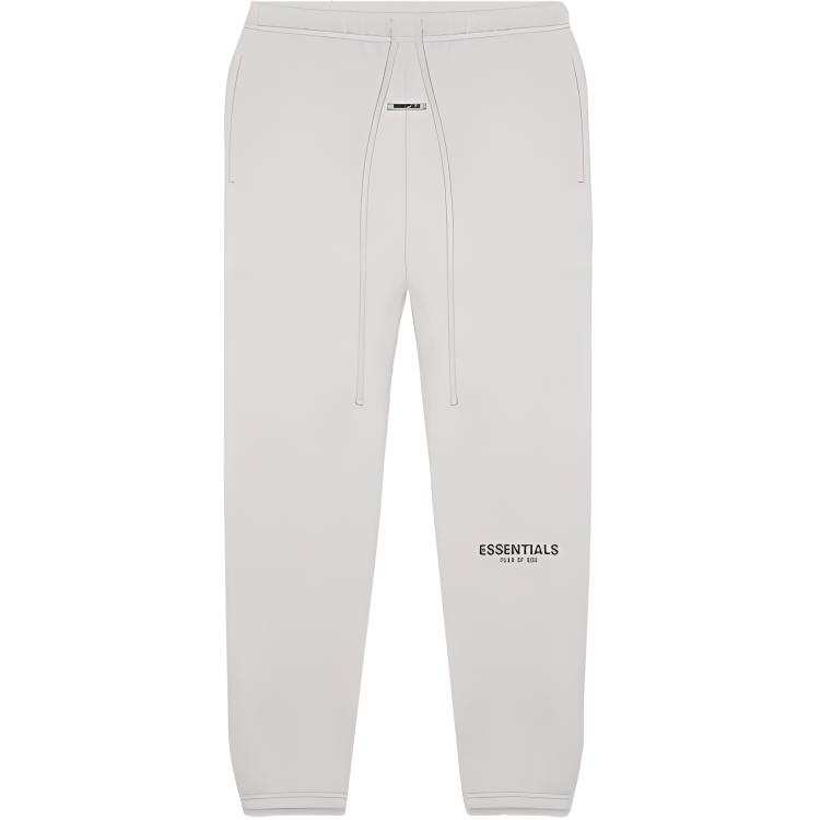 Fear Of God Essentials Fleece Lined FW20 Grey Lace Up Small Logo Pants American Heavyweight Knitted Sweatpants Unisex
