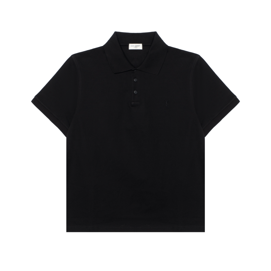Saint Laurent Cassandre Logo Embroidered Polo Shirt