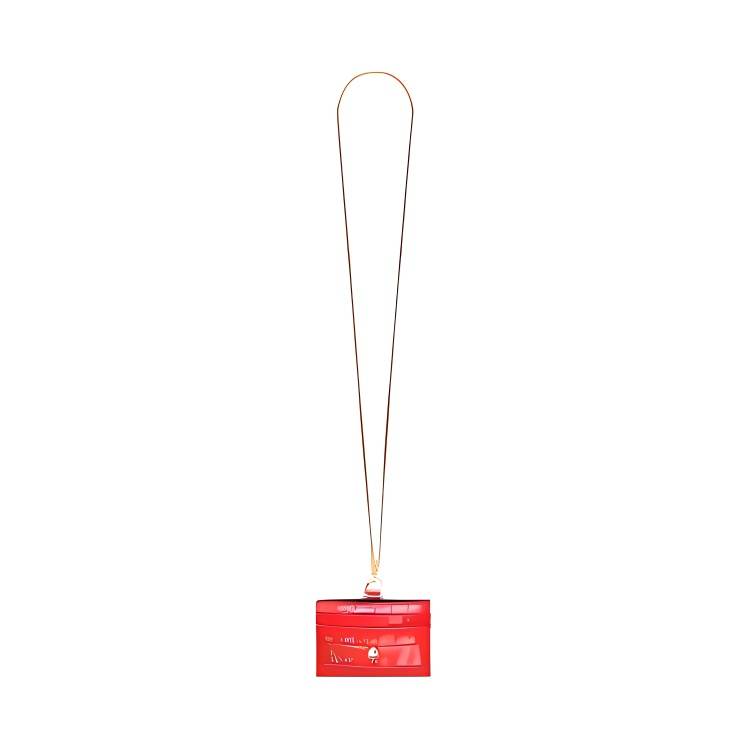 Alexander McQueen Cow Leather Card Holder Wallet Small Women's Red