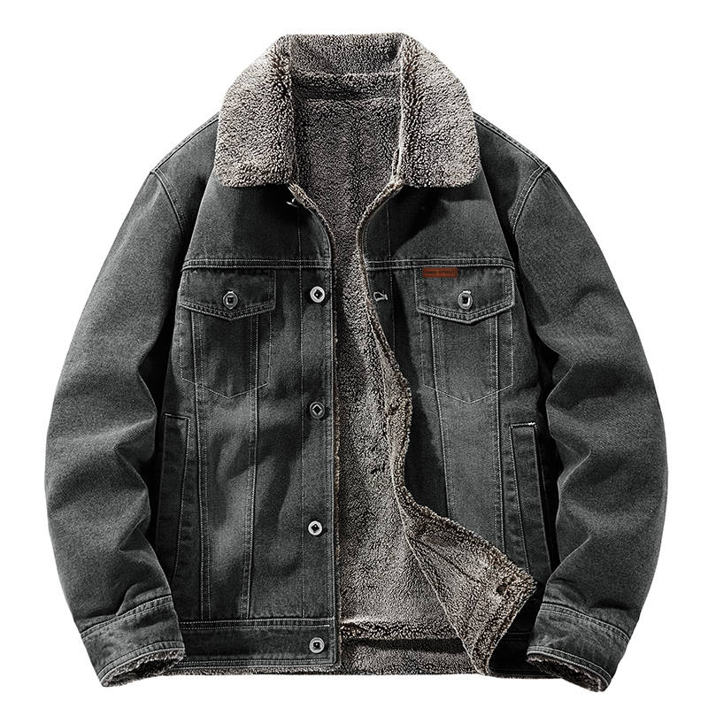 JEEP SPIRIT Thickened And Fleece Lined Casual Denim Sherpa Jackets & Coats Unisex