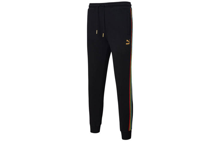 PUMA PUMA Knitted Sweatpants Men's Black Moderate Cuffed Pants