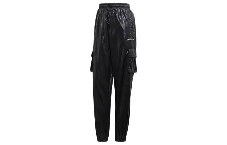Adidas Originals Knitted Sweatpants Women's Black Moderate Straight Fit Pants
