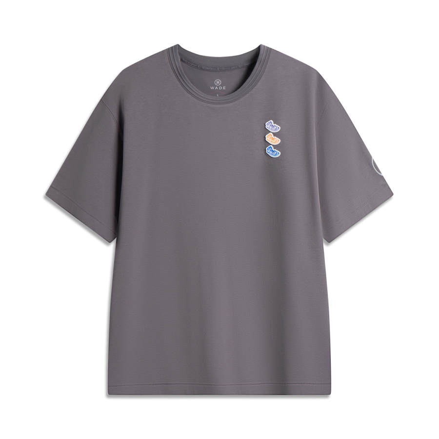 Li-Ning Li Ning Basketball Collection T Shirt Men's Carbon Gray Purple
