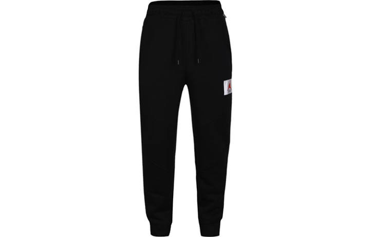 Jordan Jordan Flight Knitted Sweatpants Men's Black Thickened Cuffed Pants