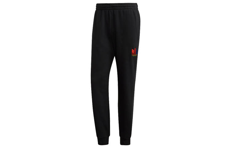 Adidas Originals Knitted Sweatpants Men's Black Moderate Straight Fit Pants